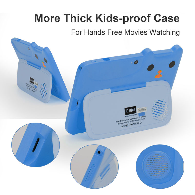 C idée Tablette d'étude Kidspad 7 pouces avec boîtier adapté aux enfants 4 Go + 64 Go Quad Core 600 X 1024 IPS CM80 Bleu