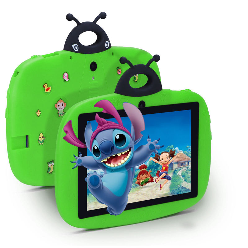 C idée Double caméra WiFi 7 pouces Tablette PC Android Enfants pour l'apprentissage des tout-petits 128 Go avec boîtier/application pour enfants CM75 (vert)