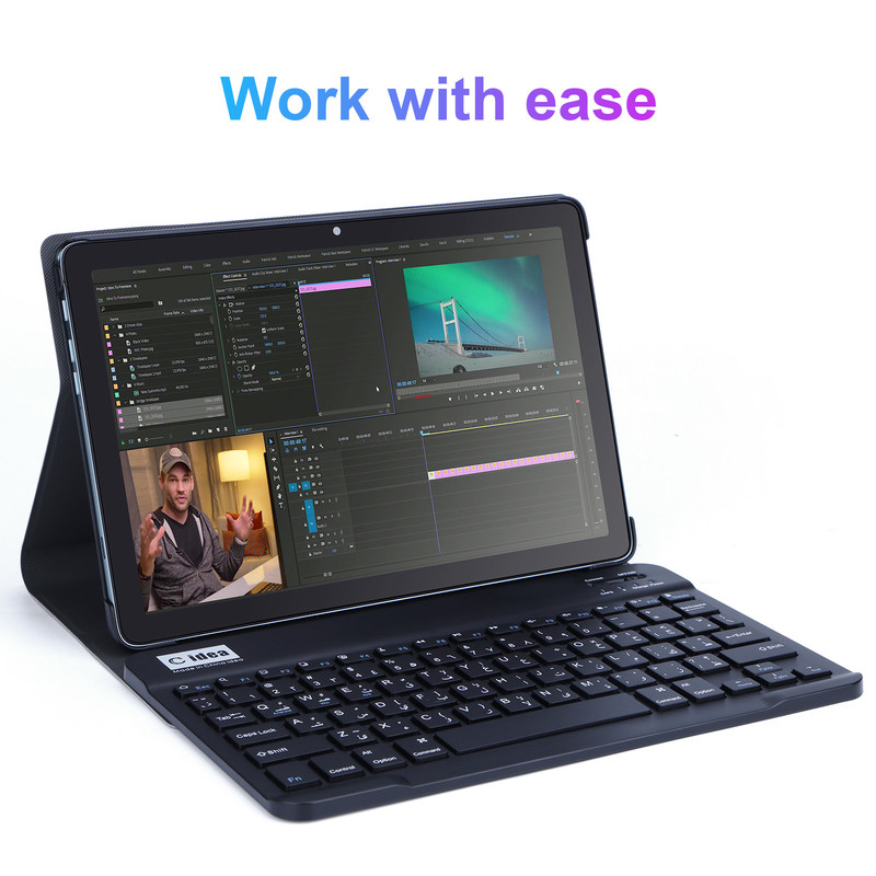 C idée 10.1 pouces Smart Tablet 10000mAh Batterie 8GB + 512GB avec clavier Bluetooth et support SIM pour l'éducation et l'apprentissage