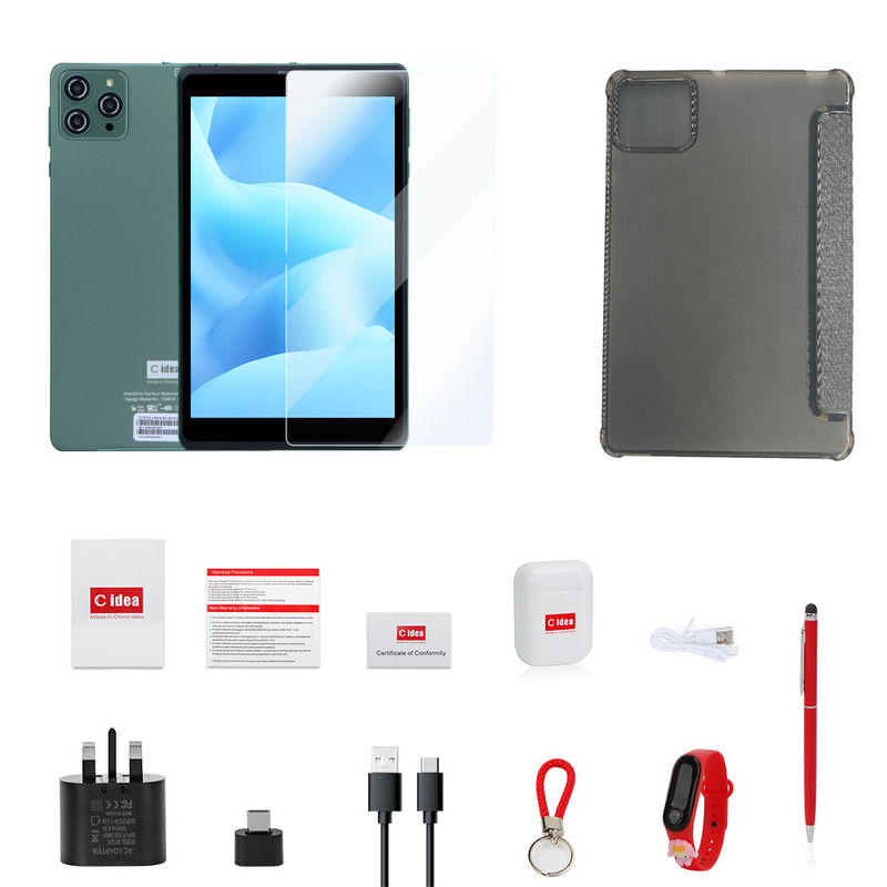C idée 8 pouces Android Tablet PC avec Android 12 OS Quad Core CPU 8 Go de RAM 512 Go de stockage IPS HD Affichage CM818-vert