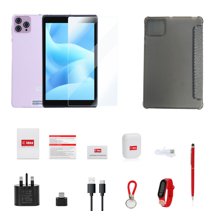 C idée 8 pouces Android 12 Tablette 8000mAh Batterie 5+8MP Caméra 8 Go de RAM 512 Go de ROM pour l'éducation Apprentissage CM818-rose