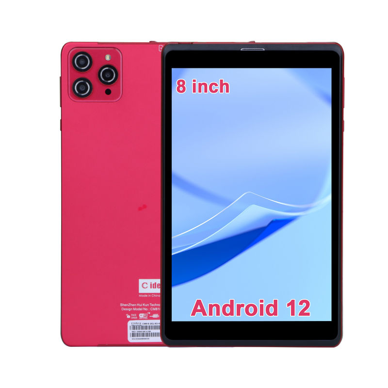 C idée 8 pouces Android 12 Tablet 8 Go de RAM 512 Go de ROM 8000 mAh Batterie 5 + 8 MP Caméra pour étudiant avec support SIM CM818-rouge