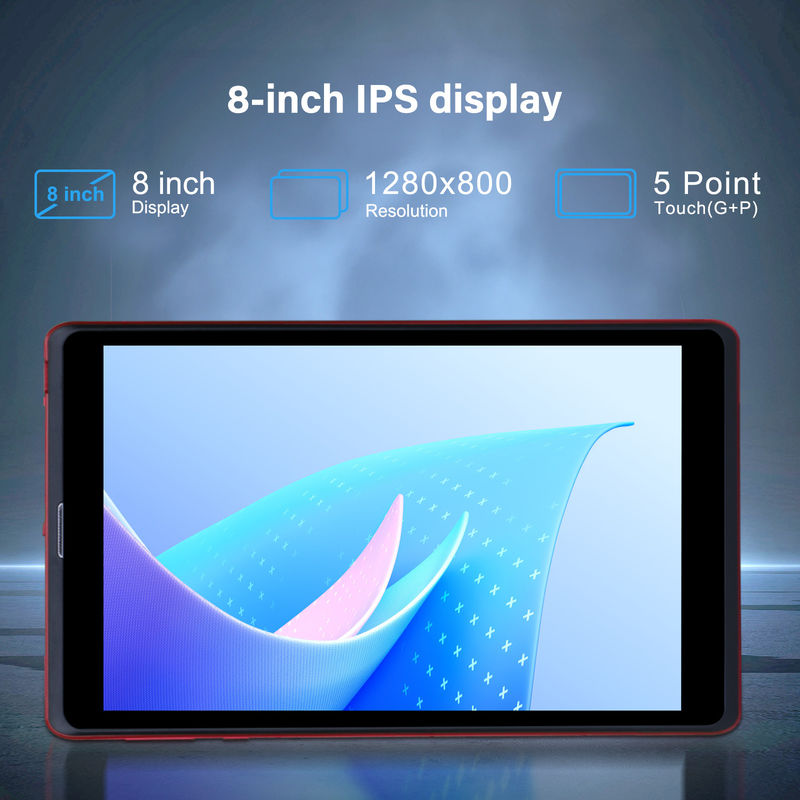 C idée 8 pouces Android 12 Tablet 8 Go de RAM 512 Go de ROM 8000 mAh Batterie 5 + 8 MP Caméra pour étudiant avec support SIM CM818-rouge