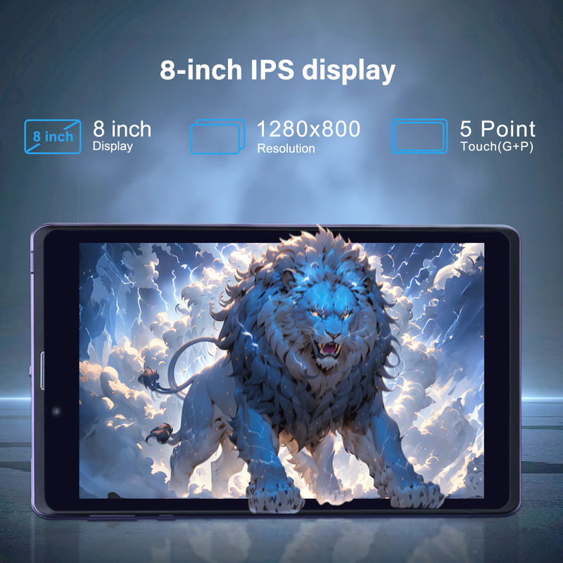 C Idea Portable 8 En Android Tablette PC 8 Go de RAM 512 Go Android 12 Tablette IPS HD Affichage Quad Core CM818-Purple