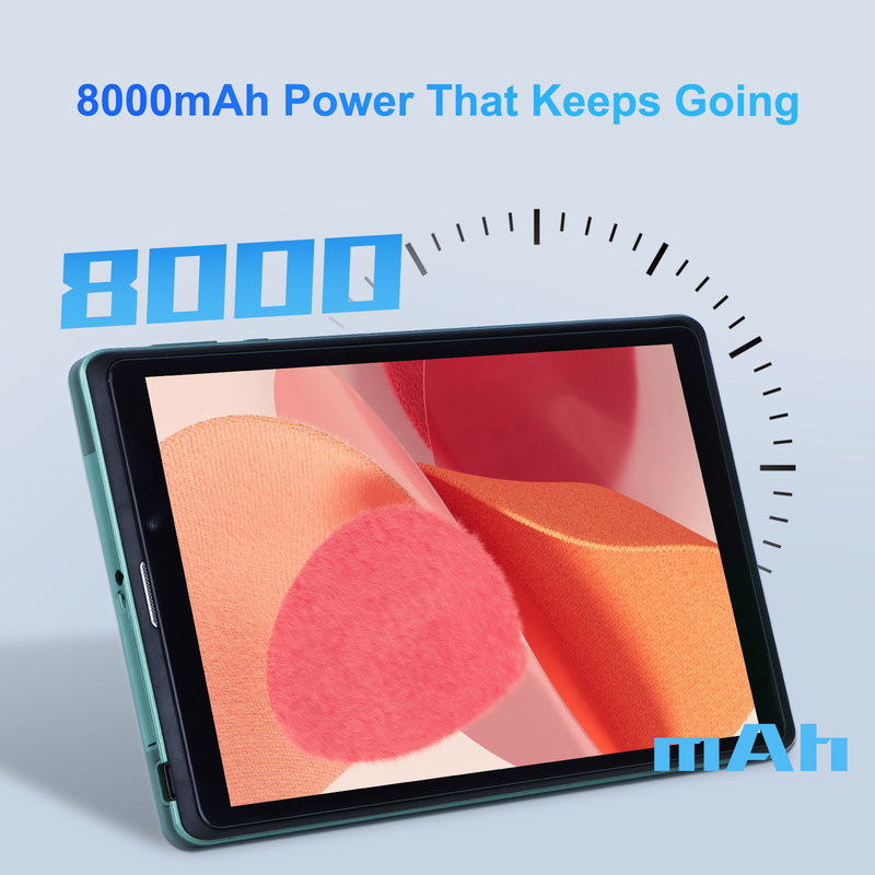 C idée Portable 8 pouces Android Tablet PC Avec Android 12 Quad Core CPU 8 Go de RAM 512 Go de stockage IPS HD Affichage CM818-vert