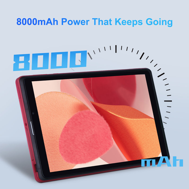 C idée 8 pouces Android 12 Tablet 8 Go de RAM 512 Go de ROM 8000 mAh Batterie 5 + 8 MP Caméra pour les adolescents avec support SIM CM818-rouge