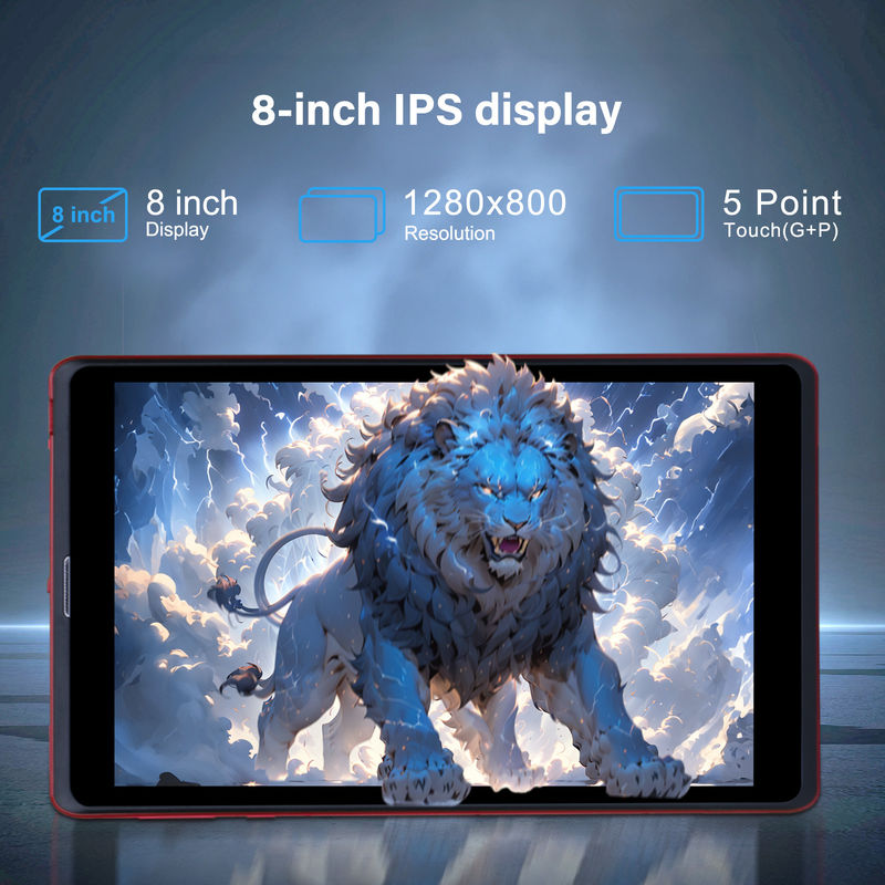 C idée 8 pouces Android 12 Tablet 8 Go de RAM 512 Go de ROM 8000 mAh Batterie 5 + 8 MP Caméra pour les adolescents avec support SIM CM818-rouge