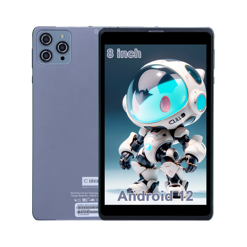 C idée Android Tablet PC à double caméra 8 pouces 1280x800 IPS HD Affichage Android 12 Tablettes pour les adolescents CM818-Gray