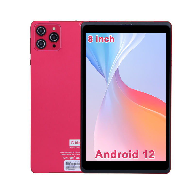 C idée 8 pouces Android 12 Tablet 8 Go de RAM 512 Go de ROM 8000 mAh Batterie 5 + 8 MP Caméra pour étudiant avec support SIM CM818-rouge