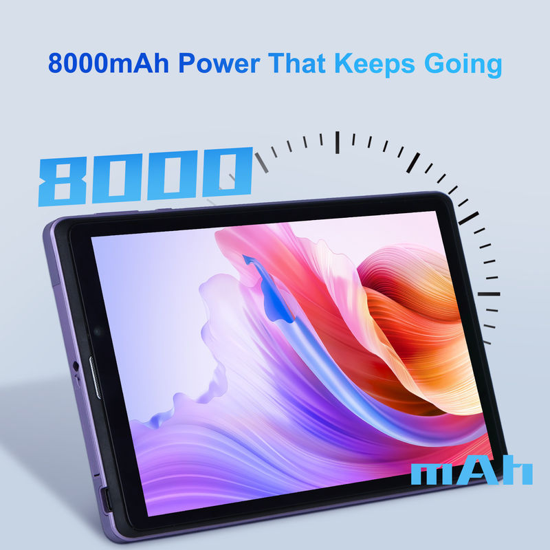 C Idea Portable 8 En Android Tablette PC 8 Go de RAM 512 Go Android 12 Tablette IPS HD Affichage Quad Core CM818-Purple