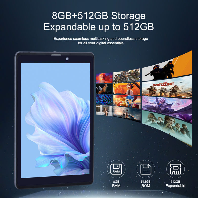 C idée Android Tablet PC à double caméra 8 pouces 1280x800 IPS HD Affichage Android 12 Tablettes pour les étudiants CM818-Gray