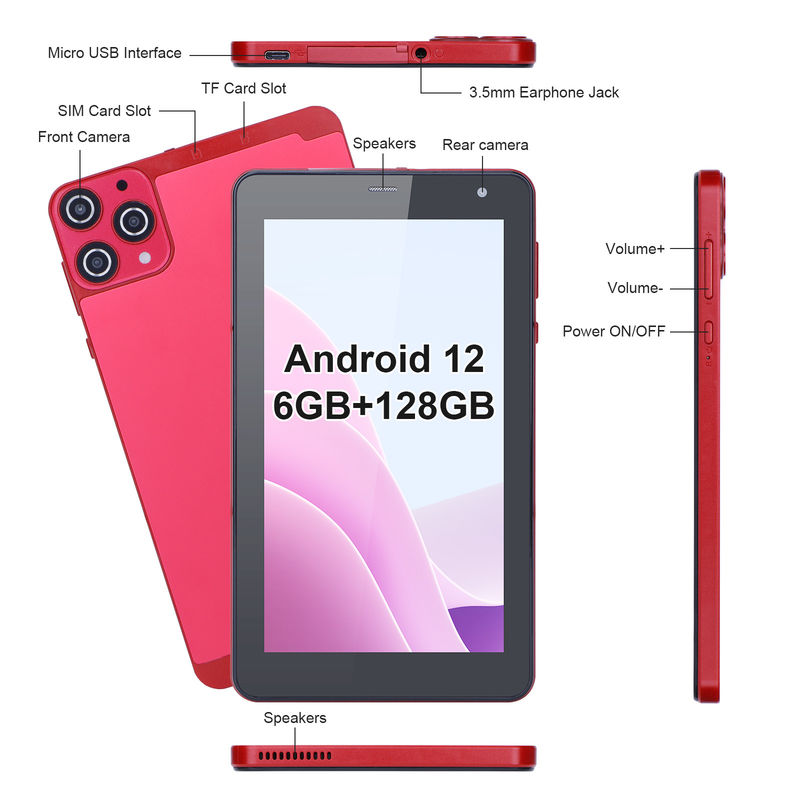 C Idée 7 pouces Petites Tablettes Quad Core WiFi 5G Android Tablette PC pour l'éducation CM515 (rouge)