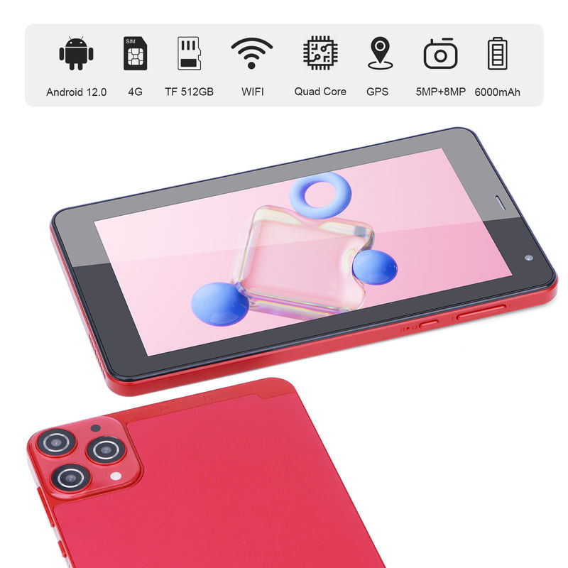 C Idée 7 pouces Petites Tablettes Quad Core WiFi 5G Android Tablette PC pour l'éducation CM515 (rouge)