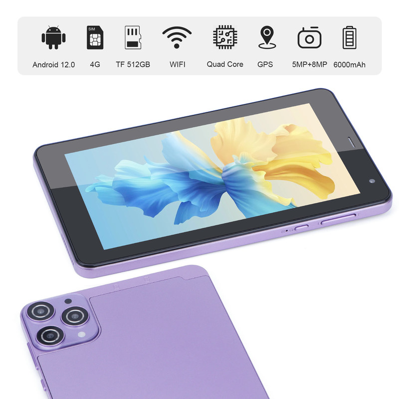 C Idea Mini Système Android 7 pouces WiFi 5G Tablettes éducatives pour les étudiants CM515 ((Purple)