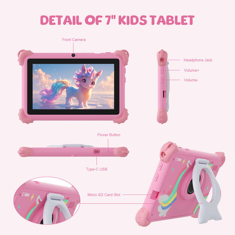 C Idea Tablette éducative pour enfants 7 pouces écran tactile avec boîtier de protection CM88