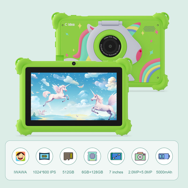 C idée Tablette pour enfants 2024 divertissement éducatif avec affichage HD et boîtier de protection Tablette CM88