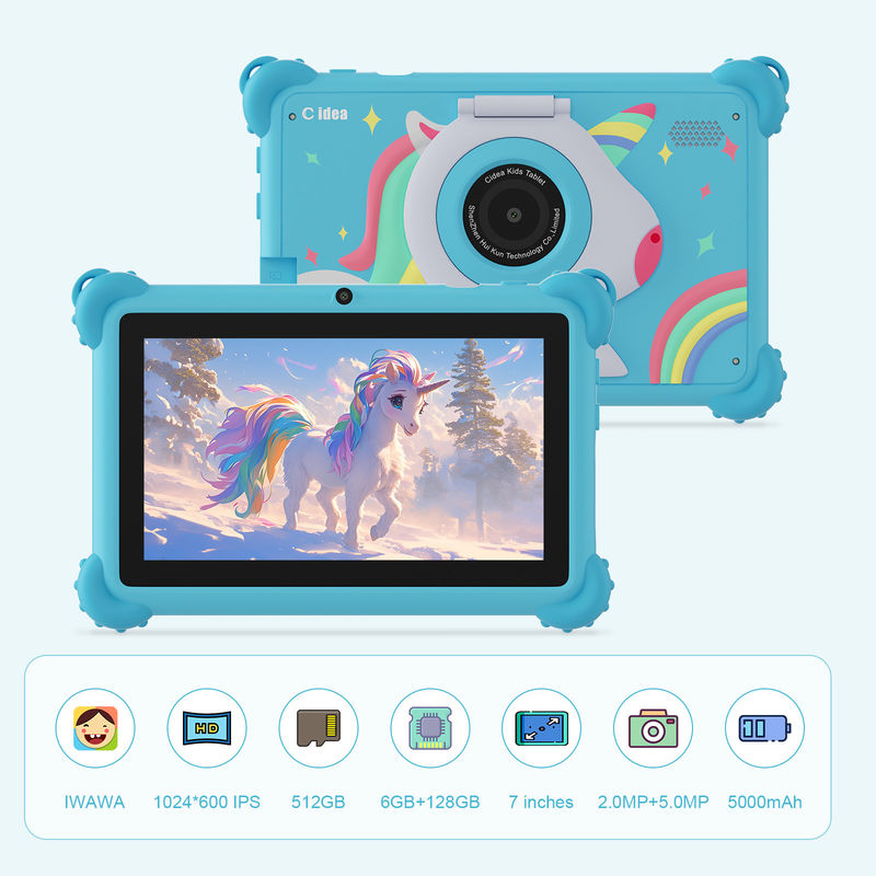 C idée 2024 Tablette d'apprentissage pour enfants Affichage lumineux Casse protectrice et Android 12 Performance CM88