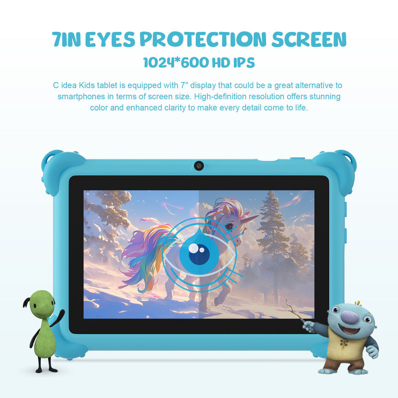 C idée 2024 Tablette d'apprentissage pour enfants Affichage lumineux Casse protectrice et Android 12 Performance CM88