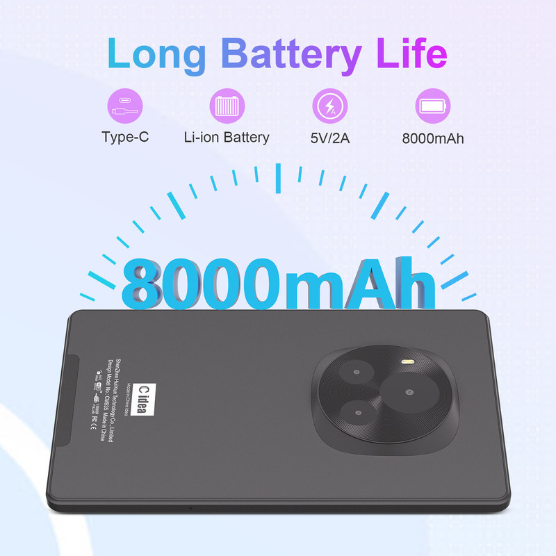 C Idea Android Tablette 800x1280 IPS Écran Tablette intelligente PC avec Sim Pour l'éducation CM935 Noir