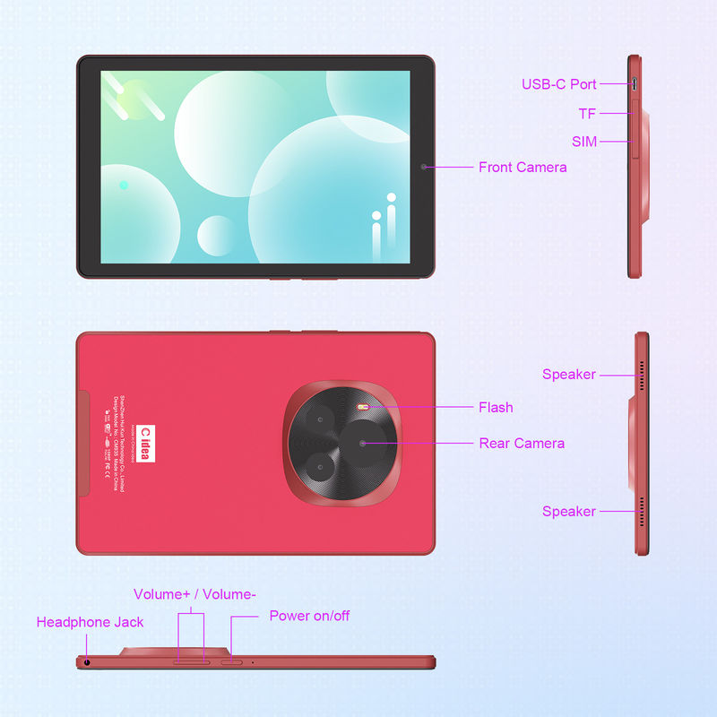 C Idée Tablette quad-core de 9 pouces 800x1280 IPS Écran Tablette Android avec stylo CM935 rouge