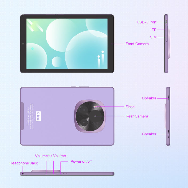 C Idée Tablette 9 pouces 5MP + 8MP Tablette éducative pour les étudiants CM935 violet