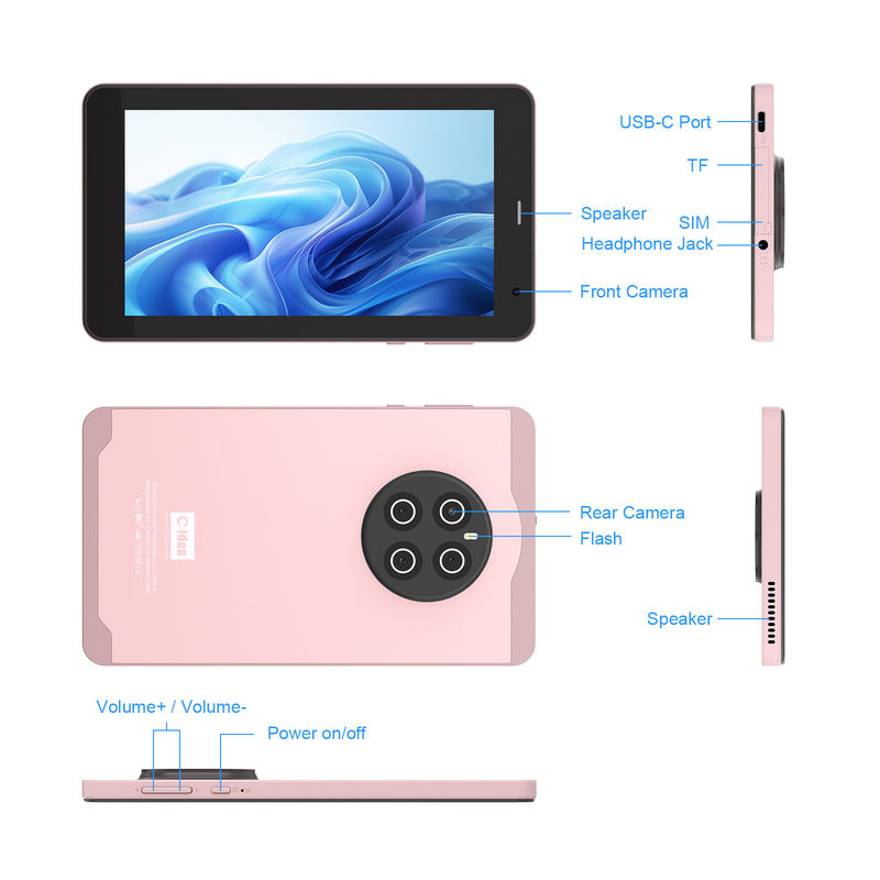 C Idée 7 pouces Tablettes avec SIM Wifi Android Tablette PC pour les étudiants CM518 Pro Pink