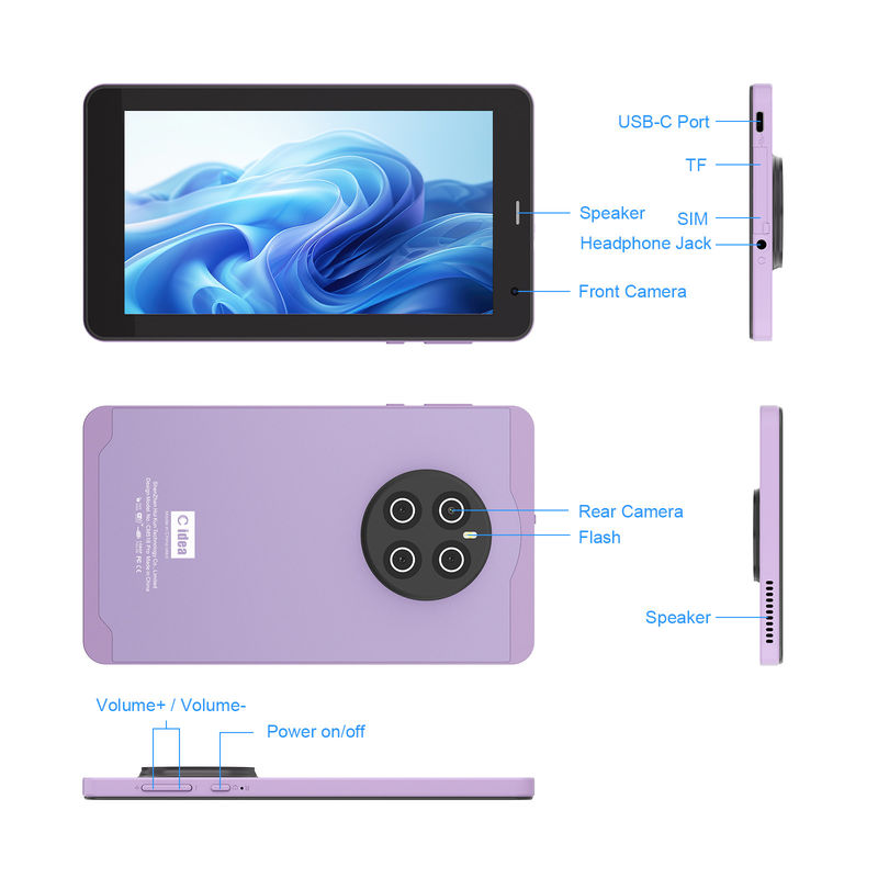 C Idea Android 13 avec 6000mAh 7 pouces Tablettes tablette pédagogique PC avec stylo CM518 Pro violet