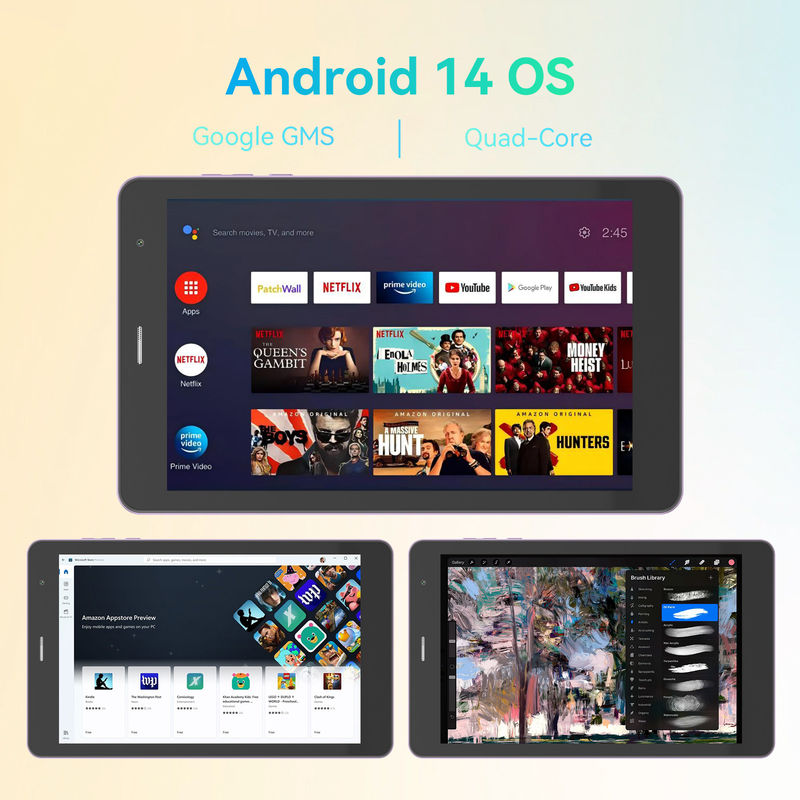 C Idea 8in Tablette Jeux d'éducation Tablette Android pour les étudiants avec SIM et Wifi CM828 violet