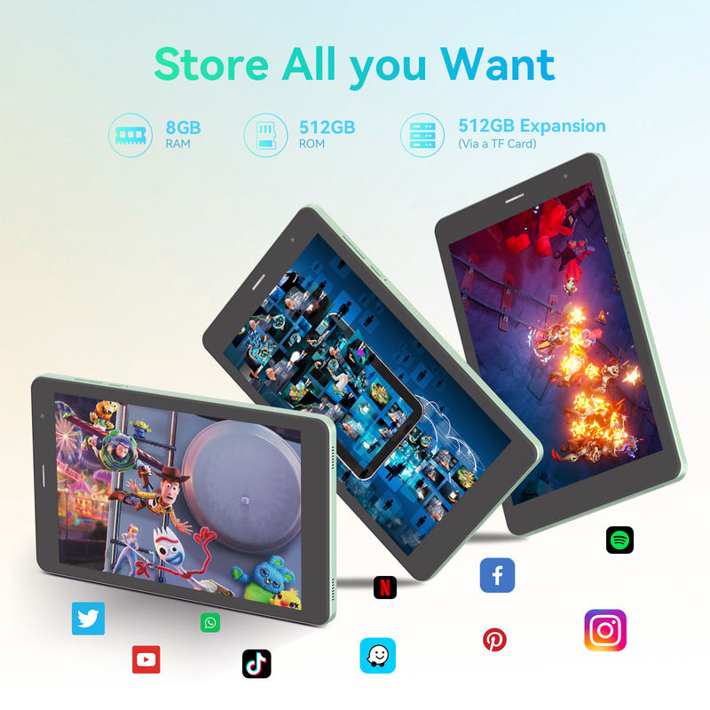 C Idea Affichage haute résolution 8 pouces Tablette PC Avec 800x1280 Ips Écran Pour l'éducation des adolescents CM828 Vert