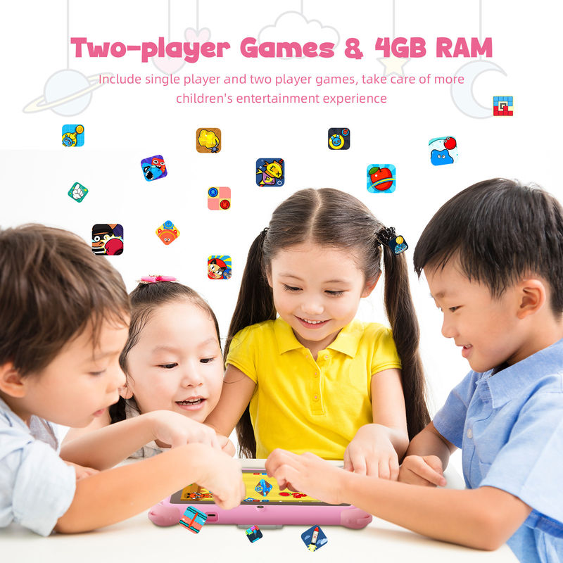 C Idea Android 13 Tablette pour enfants 4+32 Go Tablette éducative Kidspad avec une application conviviale CM91 rose