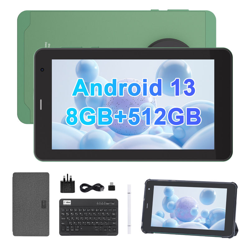 C Idea 7 Inch Tablet Pc Android 13, 8+512gb avec une tablette intelligente compatible Sim Pour les étudiants   CM518pro Vert