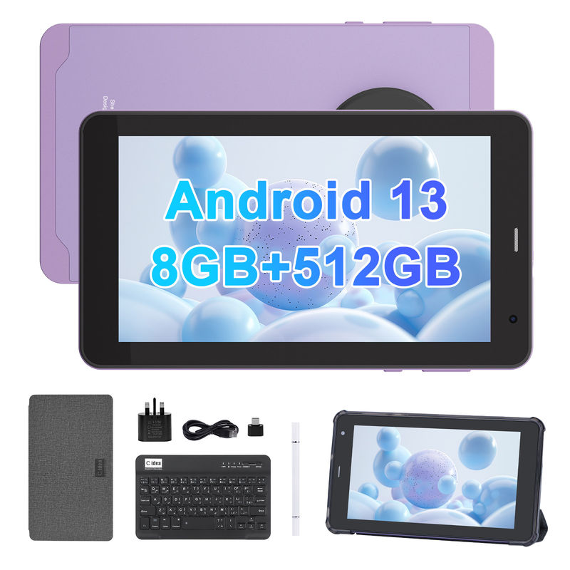 C Idea Android 13 Tablette éducative, 8+512GB, tablette portable de 7 pouces avec support Sim  CM518pro Purple