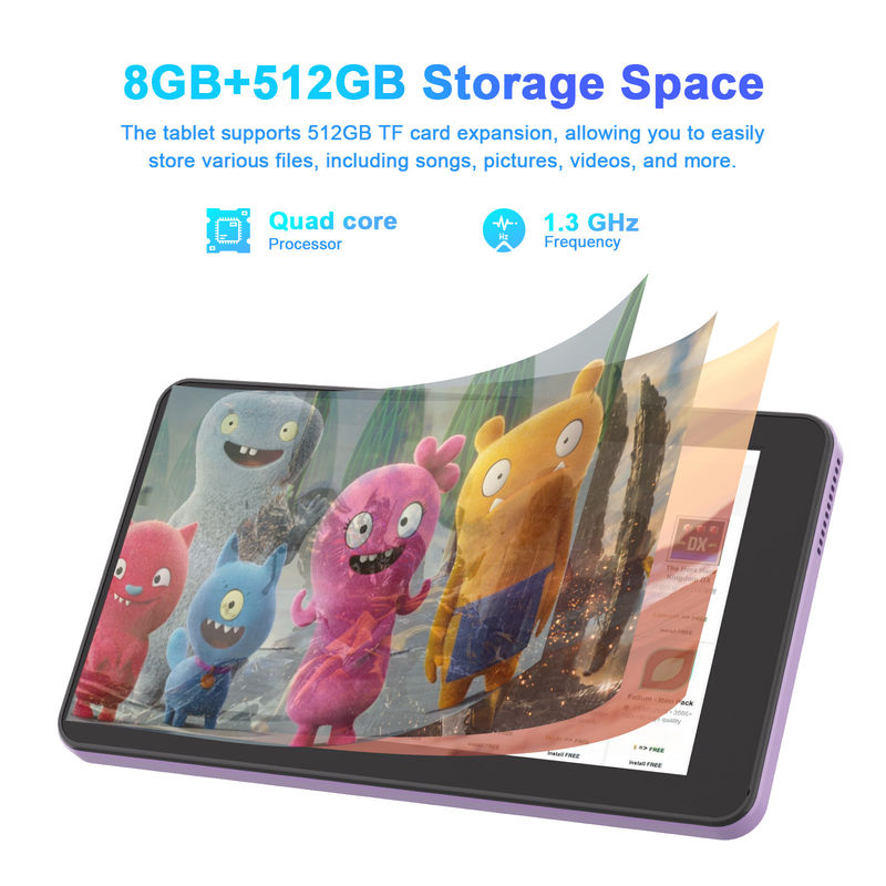 C Idea Android 13 Tablette éducative, 8+512GB, tablette portable de 7 pouces avec support Sim  CM518pro Purple