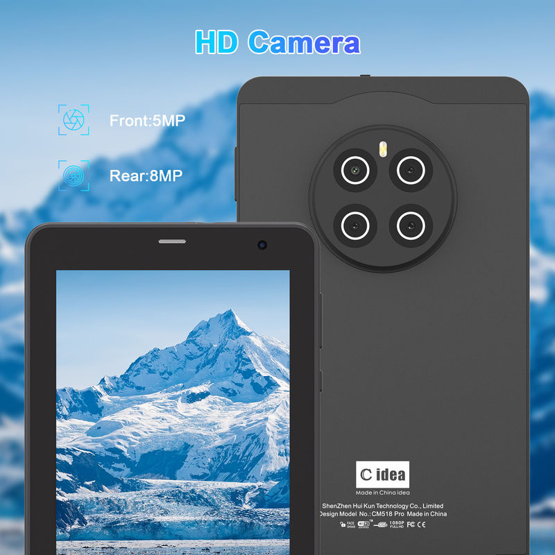 C Idea 7 pouces Tab, 8 Go de RAM, 512 Go de stockage, fente SIM, Android 13 Tablet PC pour les étudiants CM518pro noir