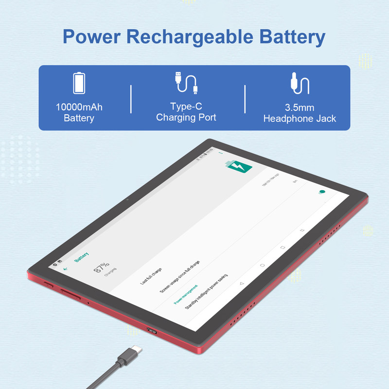 C Idea 10,1 pouces Android 14 Smart Tablet Pc avec le support de la double SIM CM8200Plus rouge