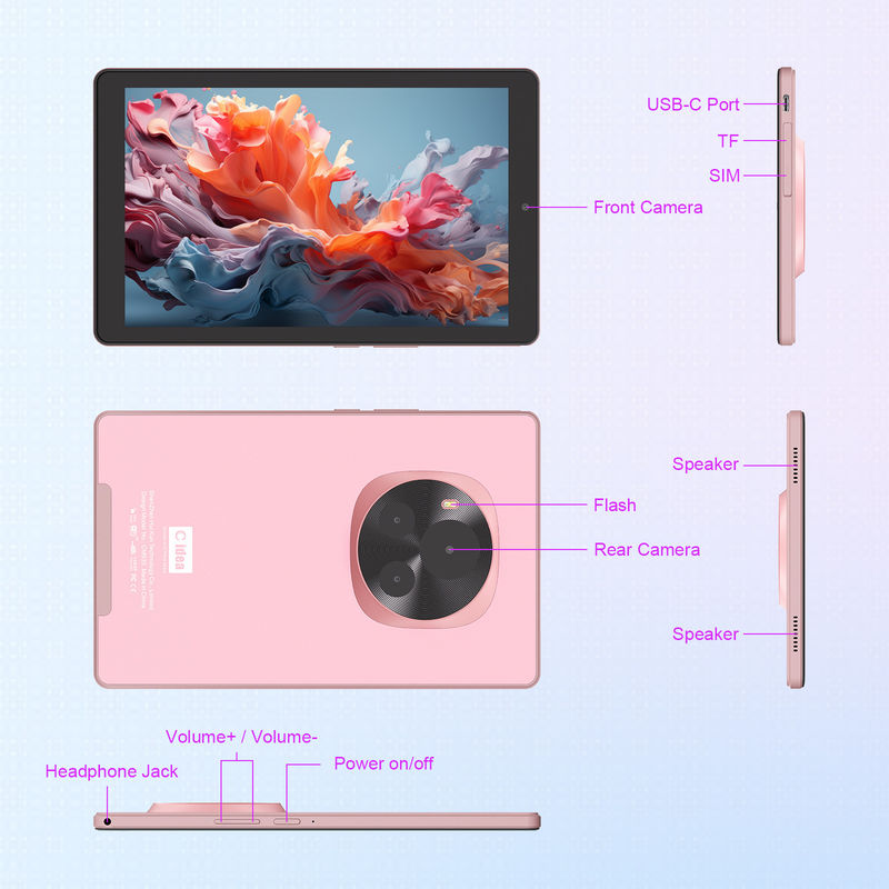 C idée Tablette Android IPS Écran avec support SIM 9 pouces Tablette PC pour les adolescents CM935 rose