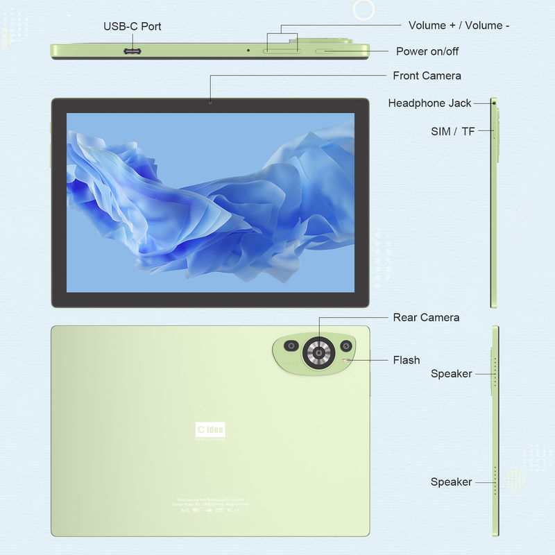 C Idea WIFI Android 14 Tablettes à écran tactile avec clavier et souris CM8200plus Vert