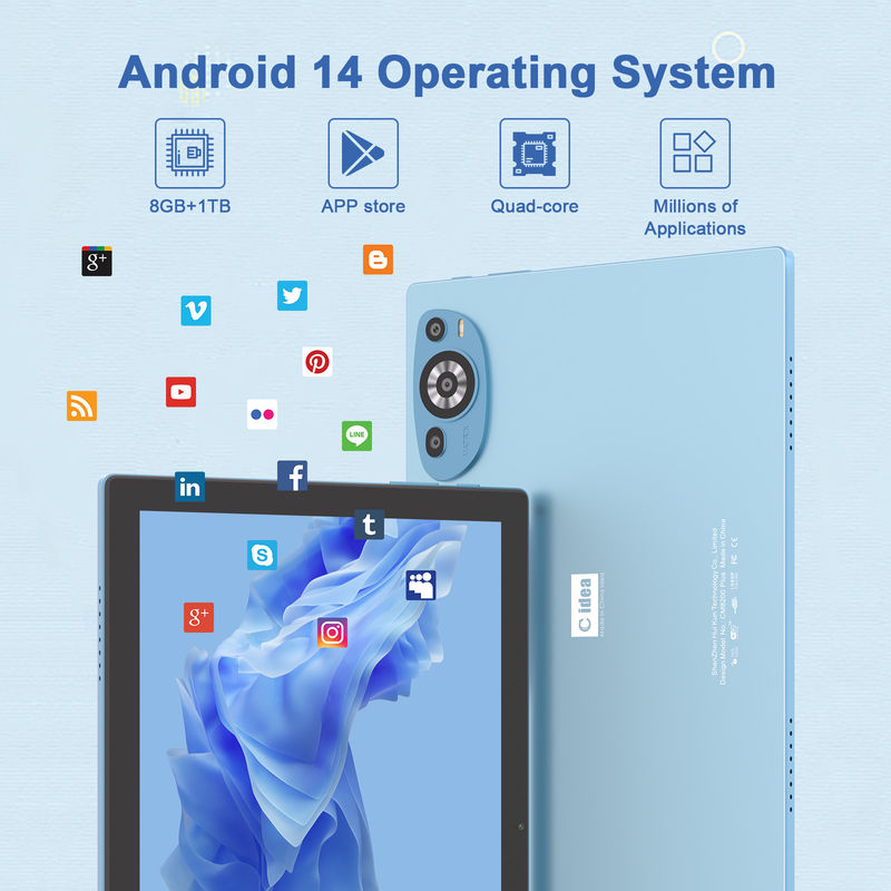 C Idea Android 14 écran tactile 10,1 pouces Tablettes avec stylo CM8200plus bleu