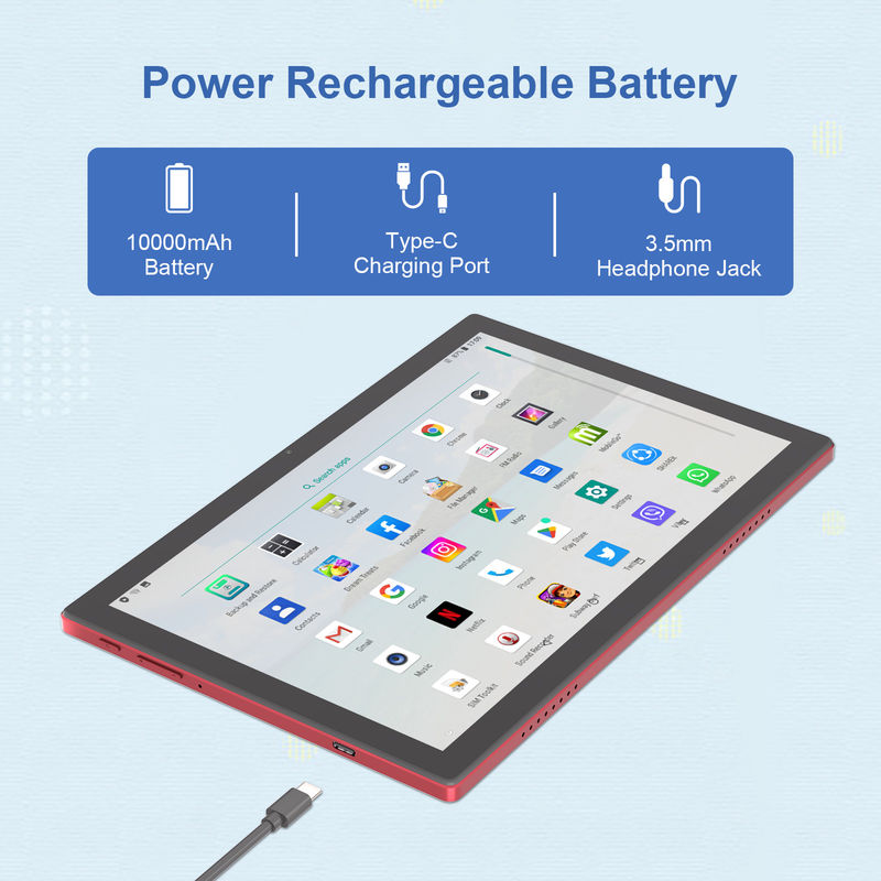 C Idea 10,1 pouces Android 14 Smart Tablet PC avec une double carte SIM et un stylo CM8200Plus rouge