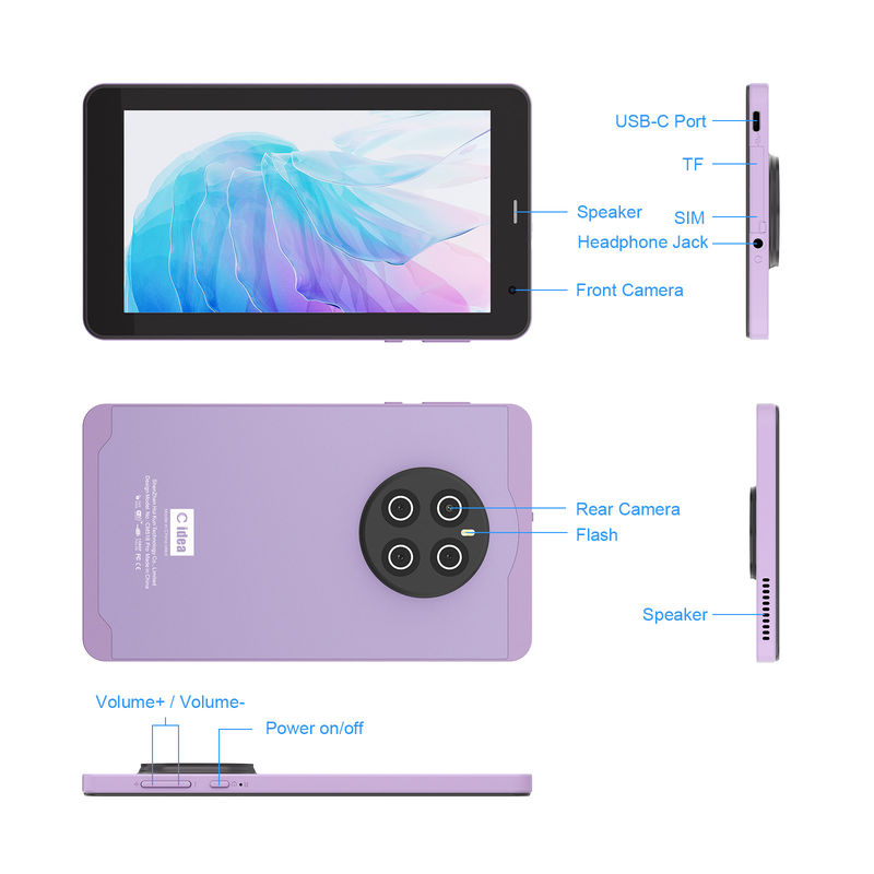 C Idea Android 13 avec 6000mAh 7 pouces Tablettes tablette pédagogique PC CM518 Pro violet