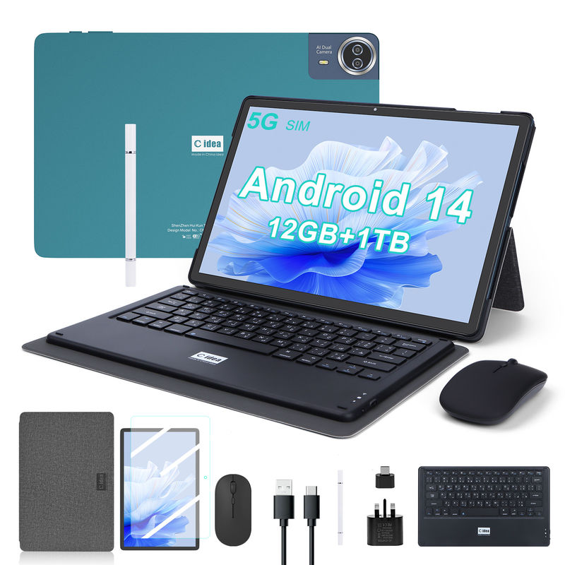 C Idée Tablette 14 pouces Grande batterie Smart Tablet PC avec clavier et souris CM14000 plus bleu