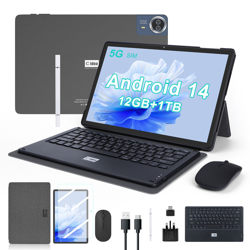 C Idée Tablette 14 pouces Le plus récent Tablet Android PC pour adultes Travaillant CM14000 plus Noir