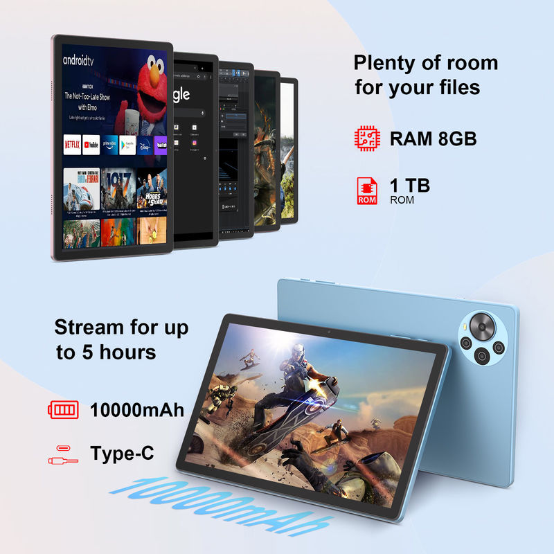 Tablette Android 14 C Idea 10,5 pouces Écran 2K Tablette PC intelligente CM10500 Plus Bleu