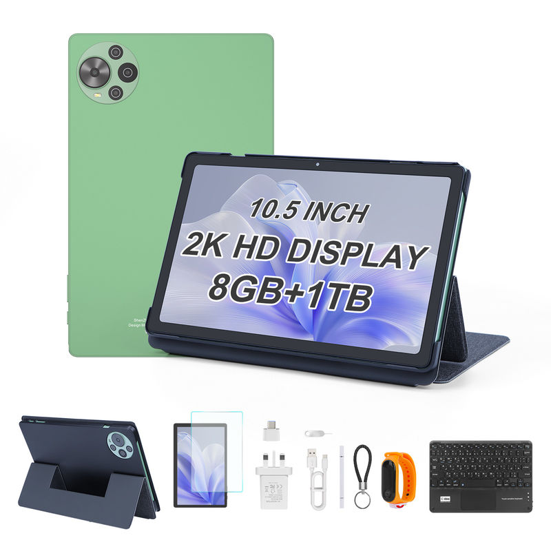 C Idea Nouvelle tablette PC Android 14 de 10,5 pouces avec écran tactile 2K et SIM CM10500 Plus vert