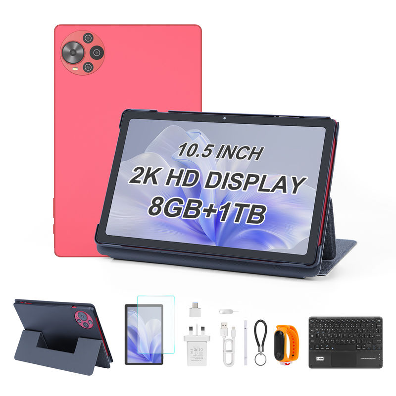 C Idea Android 14 Tablet Tablette éducative à écran 2k pour les étudiants avec clavier et souris CM10500 Plus Rouge