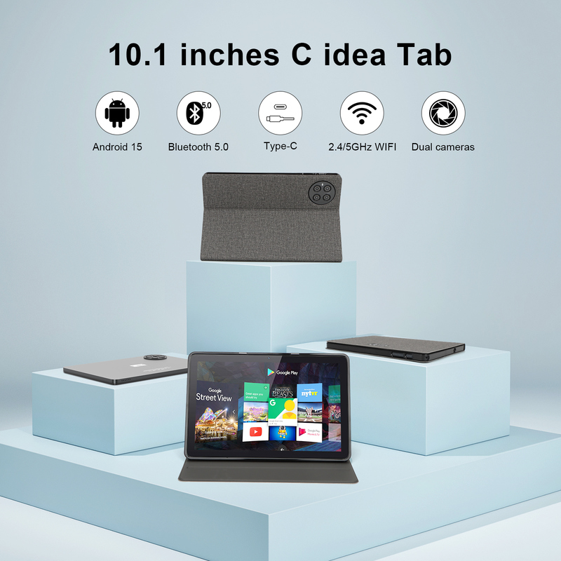 C Idea 10,1 pouces Tablet PC Android 15 Tablet avec clavier et souris CM8800plus gris