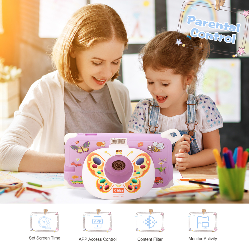 Tablette pour enfants C Idea Android 15 8+256 Go, tablette éducative Kidspad avec application conviviale CM86 violet