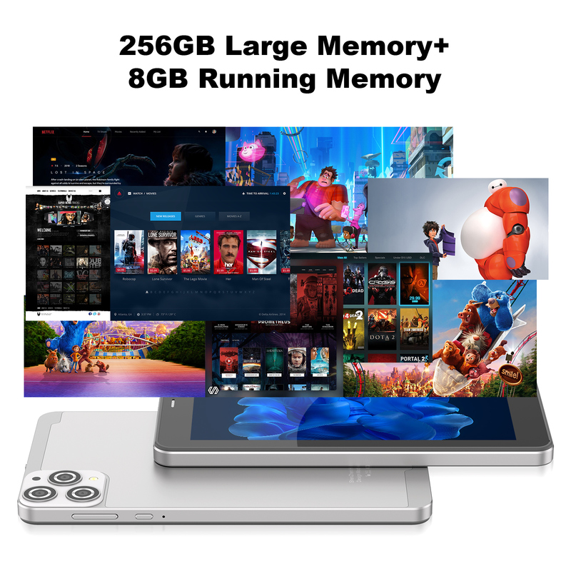 Tablette Wifi C idea 7 pouces avec étui, stockage 8+256 Go, processeur Quad Core, écran tactile IPS 600x1024 CM516 argent