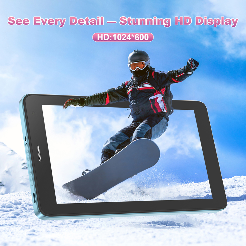 C idée Tablette Wifi de 7 pouces avec boîtier 8 + 256 Go de stockage Processeur quad-core 600x102e4 IPS Écran tactile CM517 bleu