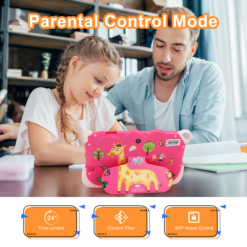 Tablette intelligente éducative Android 15 C Idea 7 pouces pour étudiants CM78 rose